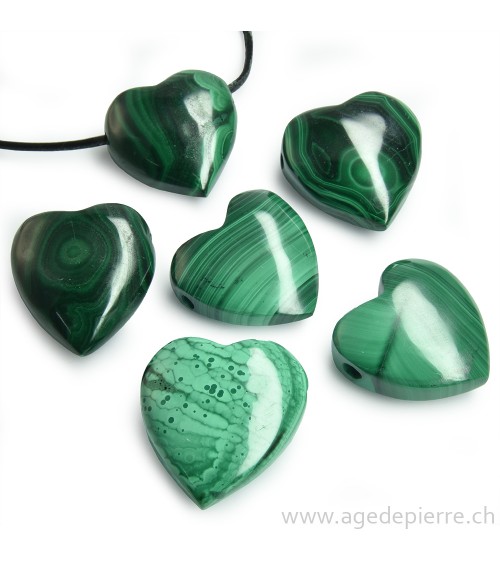 Malachite pendentif coeur