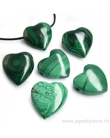 Malachite pendentif coeur