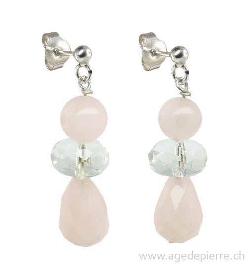 Cristal de roche boucles d'oreilles l'Âge de pierre Vevey