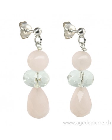 Cristal de roche boucles d'oreilles l'Âge de pierre Vevey