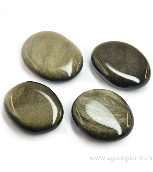 Obsidienne dorée galet plat