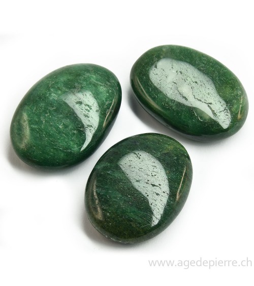 Aventurine verte galet plat