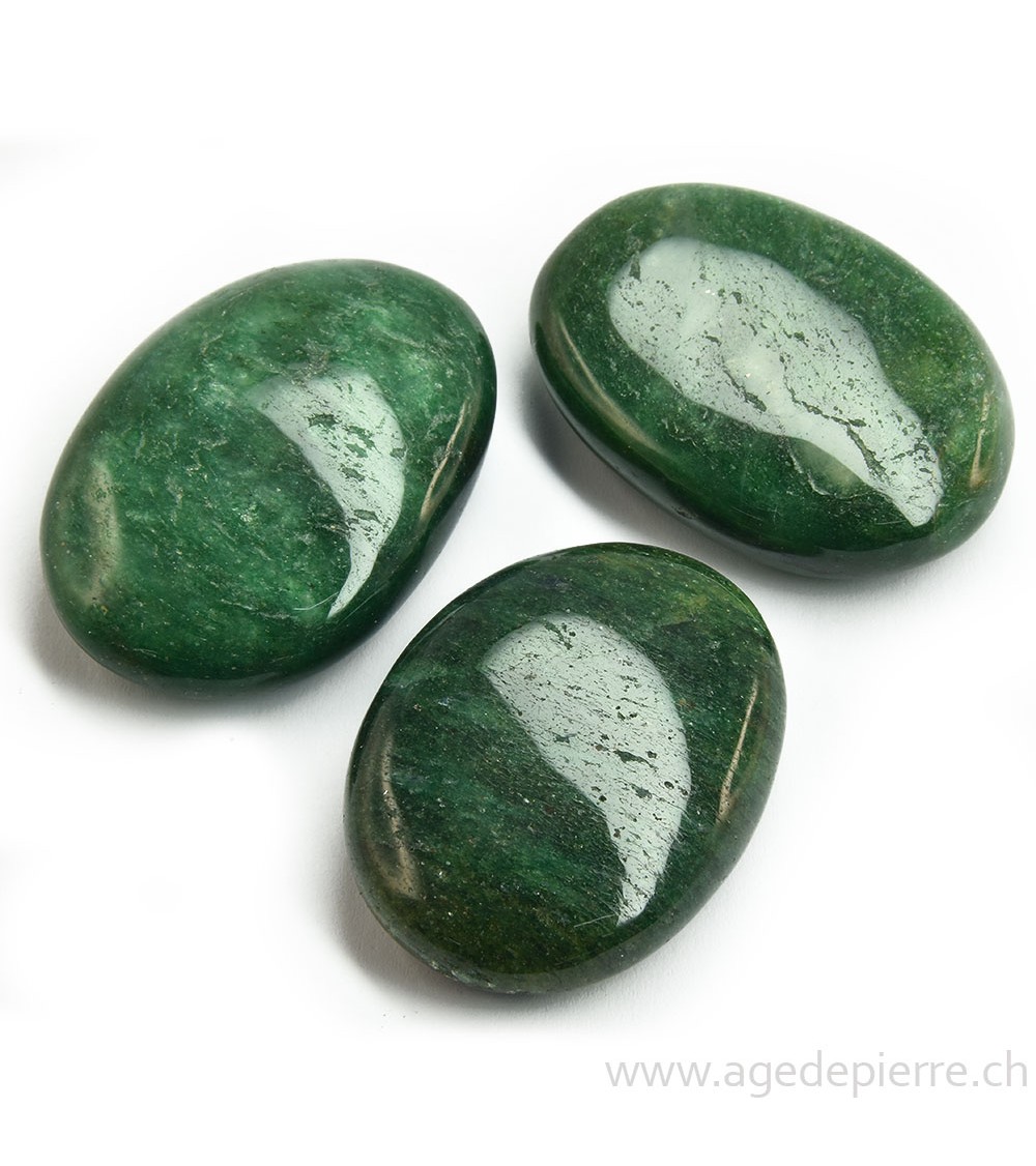 Aventurine verte galet plat