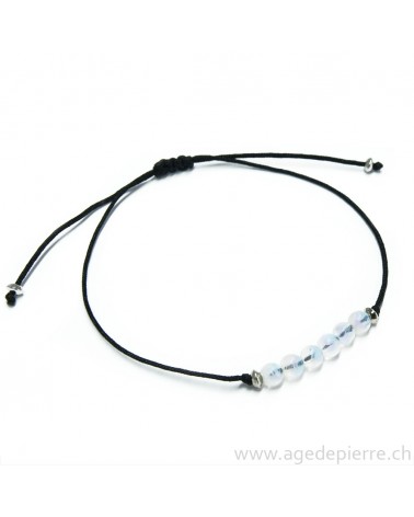 Bracelet shamballa labradorite blanche et argent 925