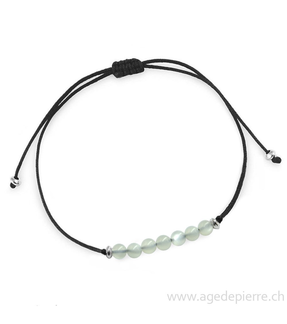 Bracelet shamballa pierre de lune et argent 925