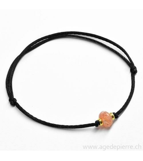 Bracelet en pierre de soleil facettée perle solitaire