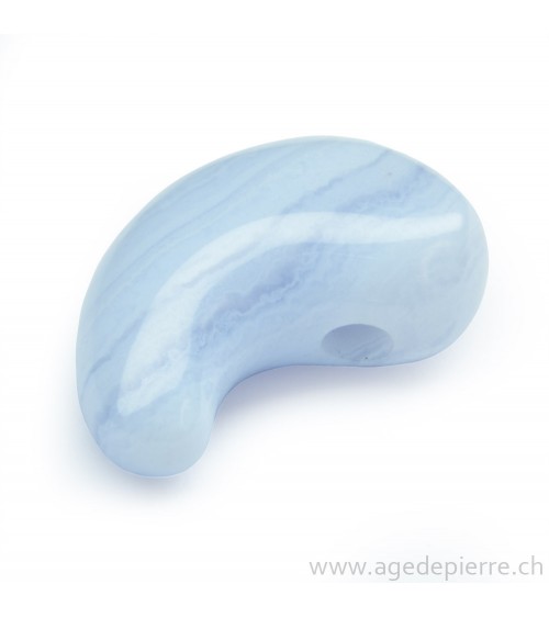 Agate blue lace pendentif magatama