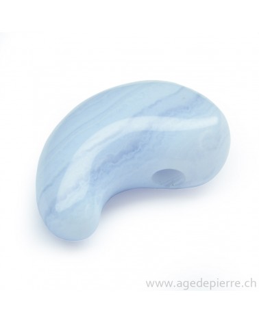 Agate blue lace pendentif magatama