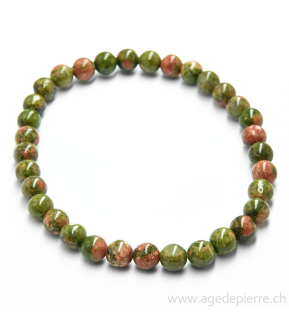 Unakite bracelet avec perles de 6mm