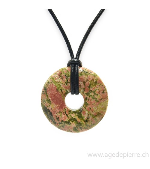 Unakite pendentif donut