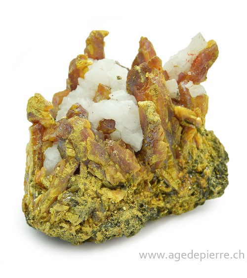 Realgar avec orpiment cristaux bruts l'Âge de pierre Vevey