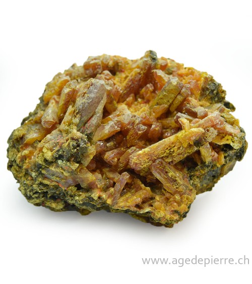 Realgar avec orpiment cristaux bruts l'Âge de pierre Vevey