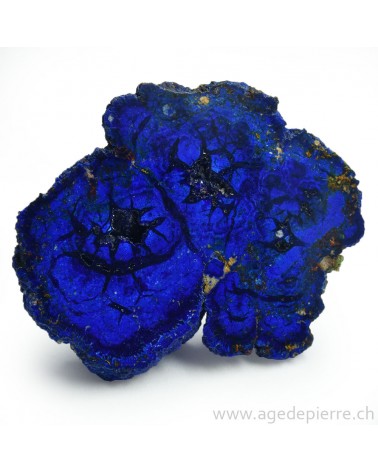 Azurite brute polie sur une face l'Âge de pierre Vevey
