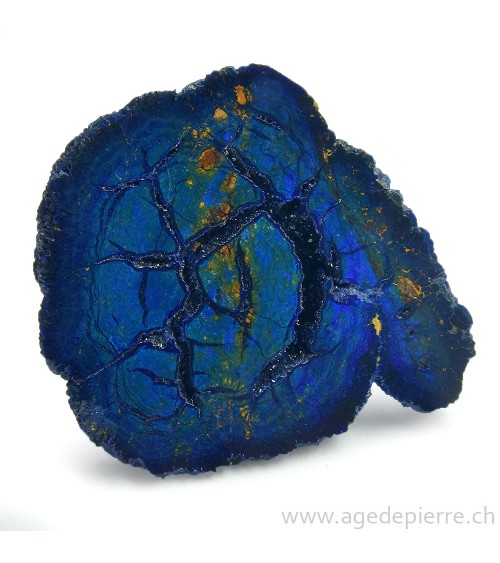 Azurite brute polie sur une face l'Âge de pierre Vevey