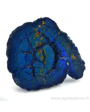 Azurite brute polie sur une face l'Âge de pierre Vevey