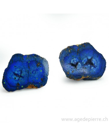 Azurite brute polie sur une face l'Âge de pierre Vevey