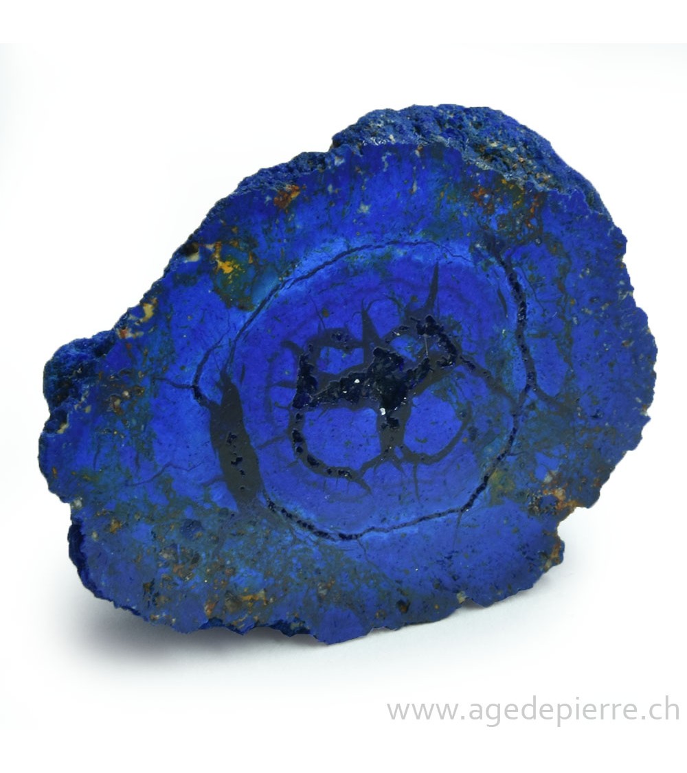 Azurite brute polie sur une face l'Âge de pierre Vevey