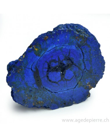Azurite brute polie sur une face l'Âge de pierre Vevey