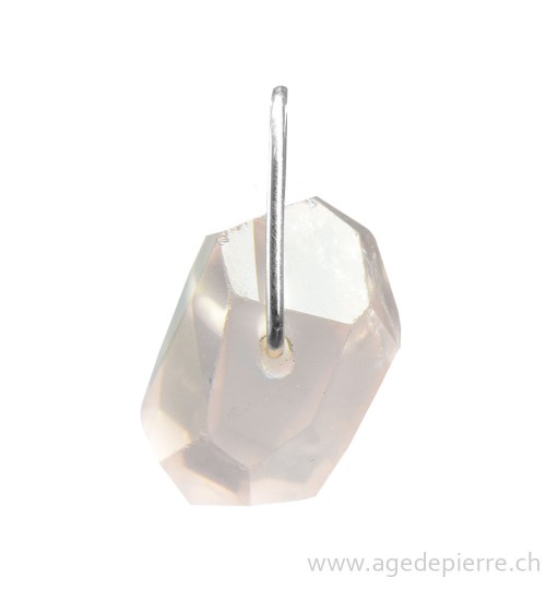 Pendentif en quartz rose avec argent 925 Agnès N'Lep Vevey