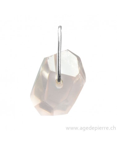Pendentif en quartz rose avec argent 925 Agnès N'Lep Vevey