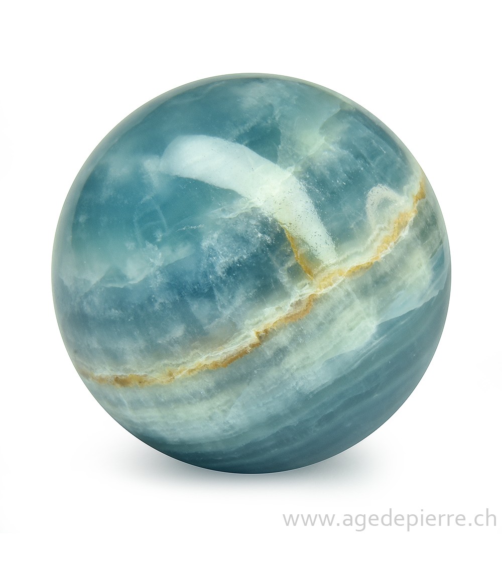 Aragonite bleue sphère l'Âge de pierre Vevey
