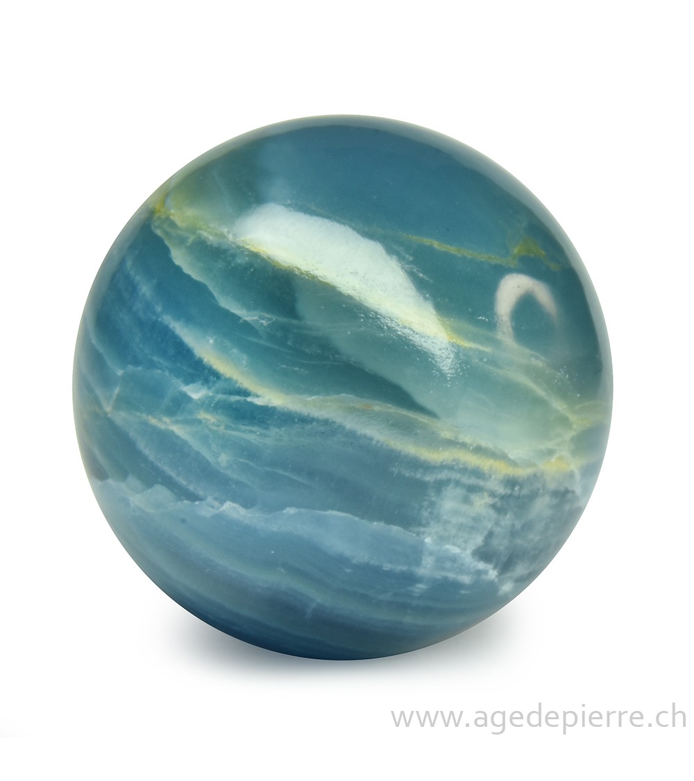Aragonite bleue sphère l'Âge de pierre Vevey