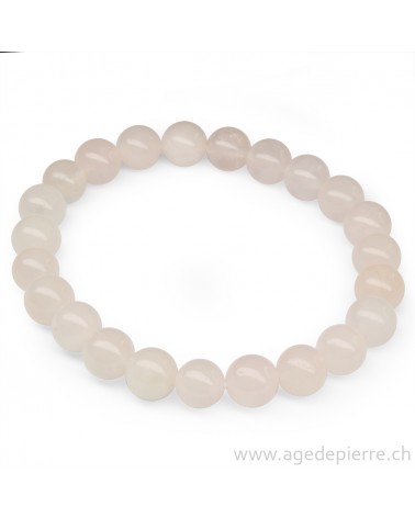 Quartz rose bracelet avec perles de 8mm  l'Âge de pierre Vevey