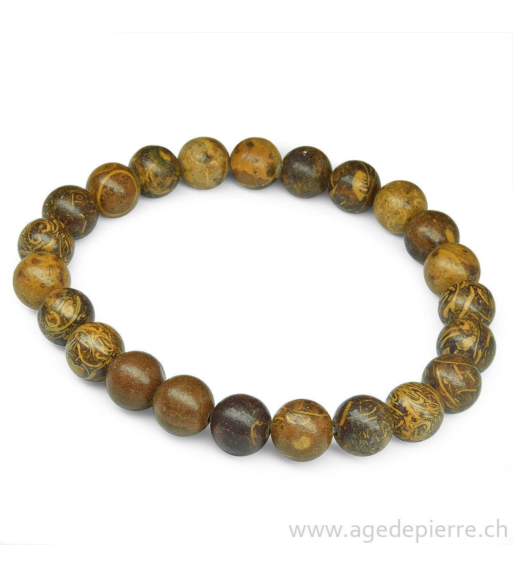 Jaspe mariam bracelet avec perles de 8mm l'âge de pierre Vevey