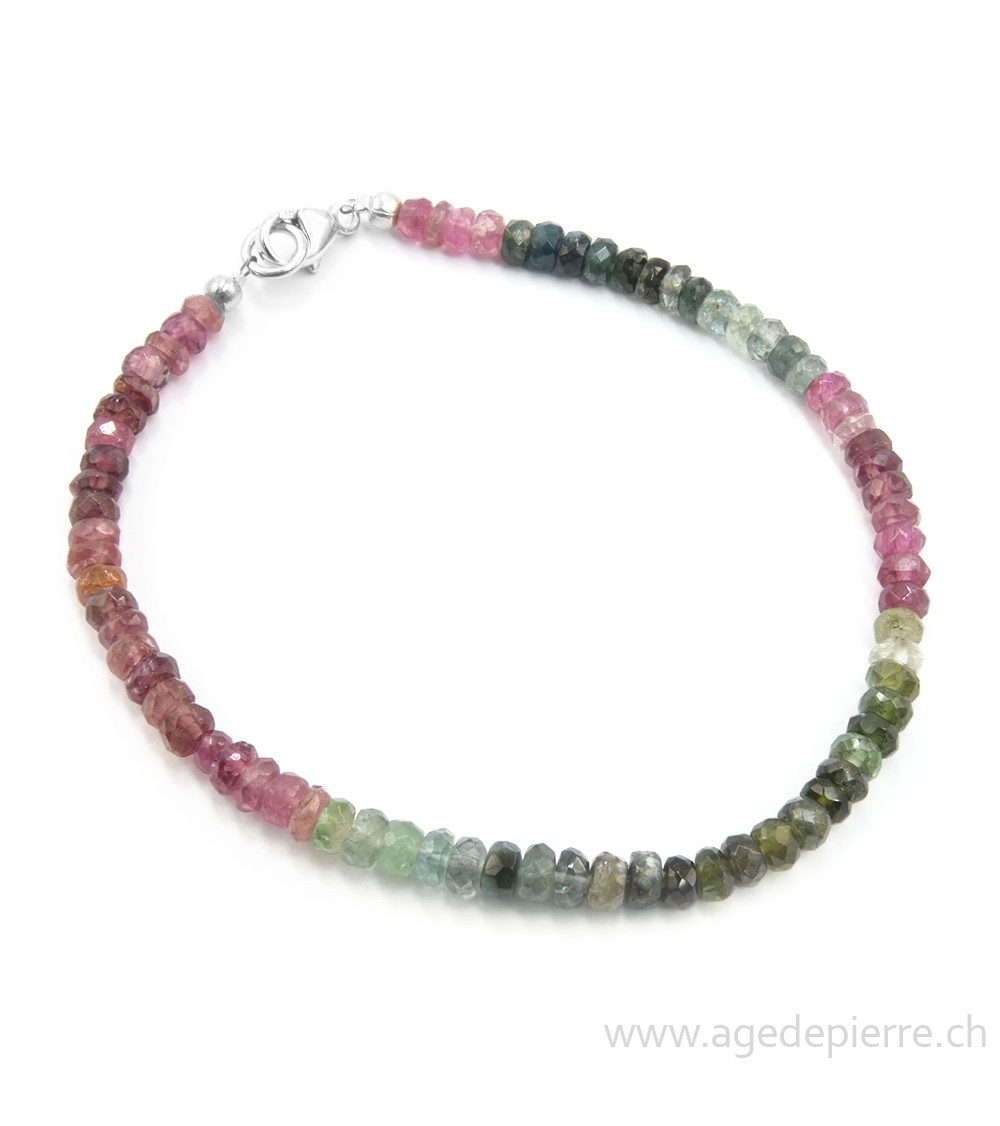 BRACELET EN TOURMALINE ROSES age de pierre