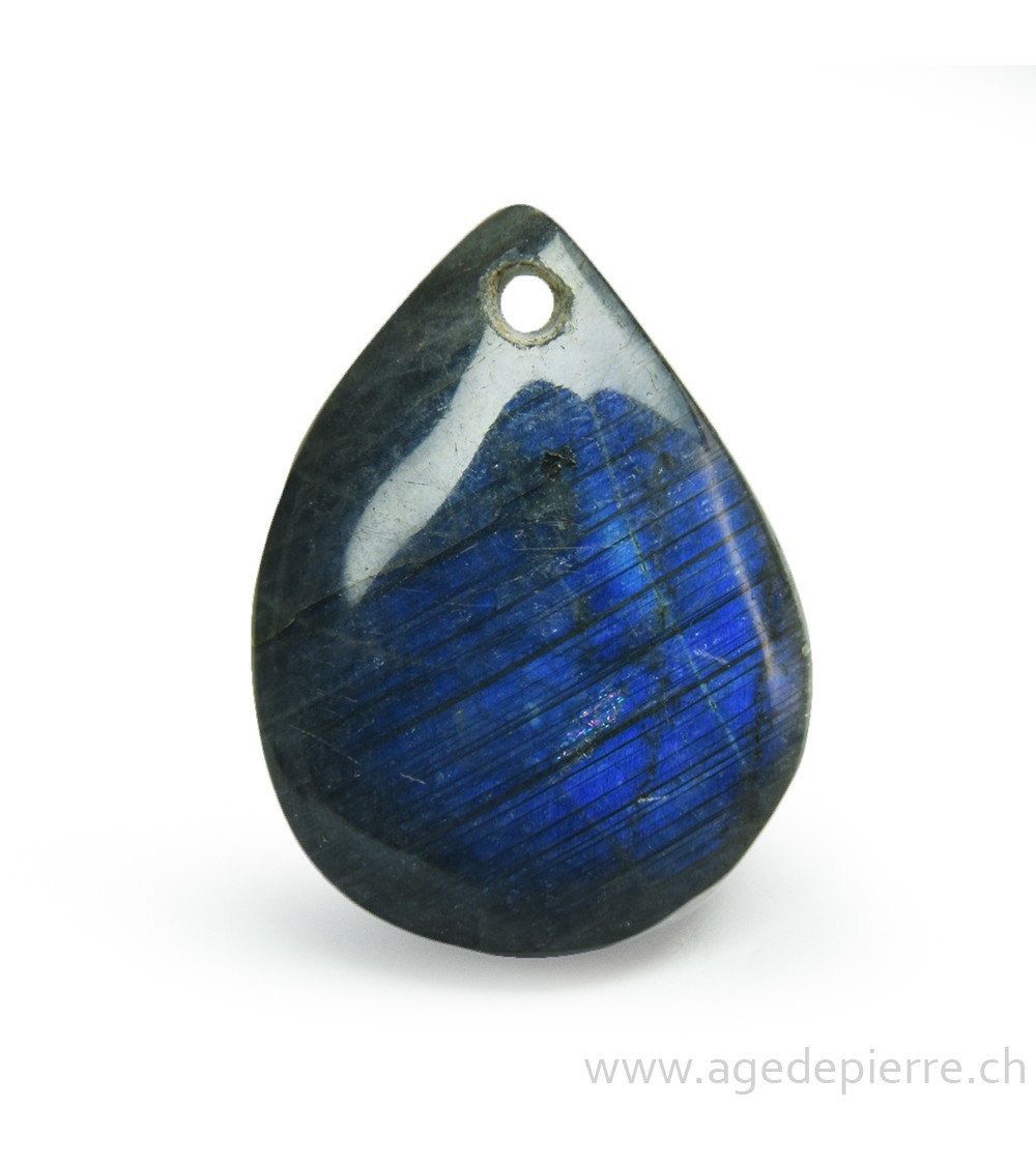 Labradorite pendentif pierre percée âge de pierre